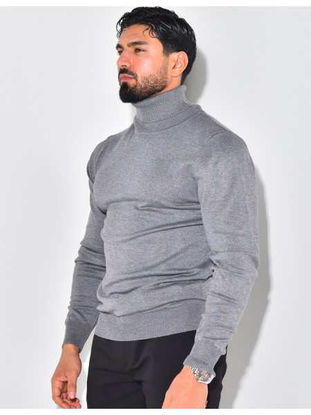 Pull fin col roulé