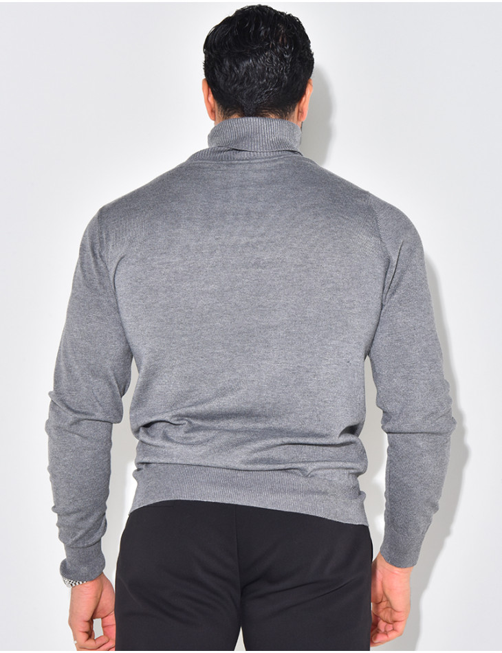 Pull fin col roulé