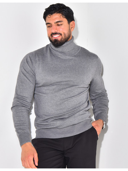 Pull fin col roulé