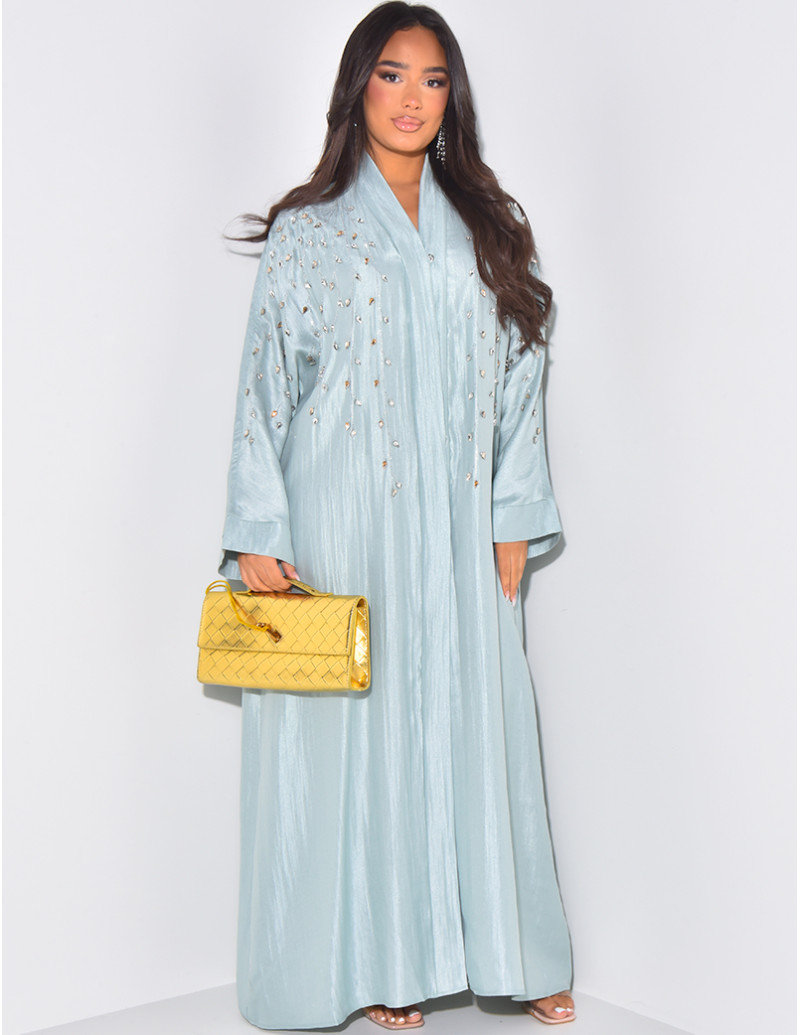 Abaya en satin brillant et...