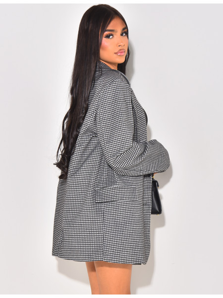 Oversized checked suit jacket