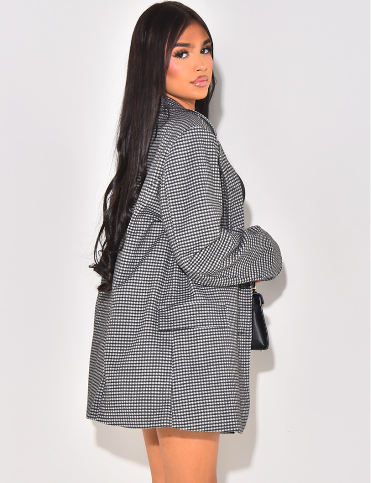 Oversized checked suit jacket