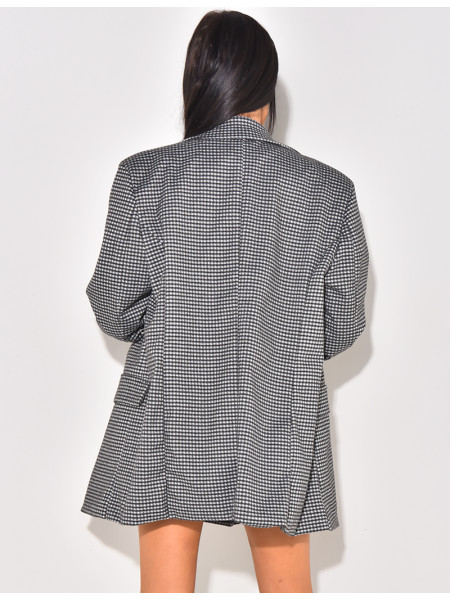 Oversized checked suit jacket
