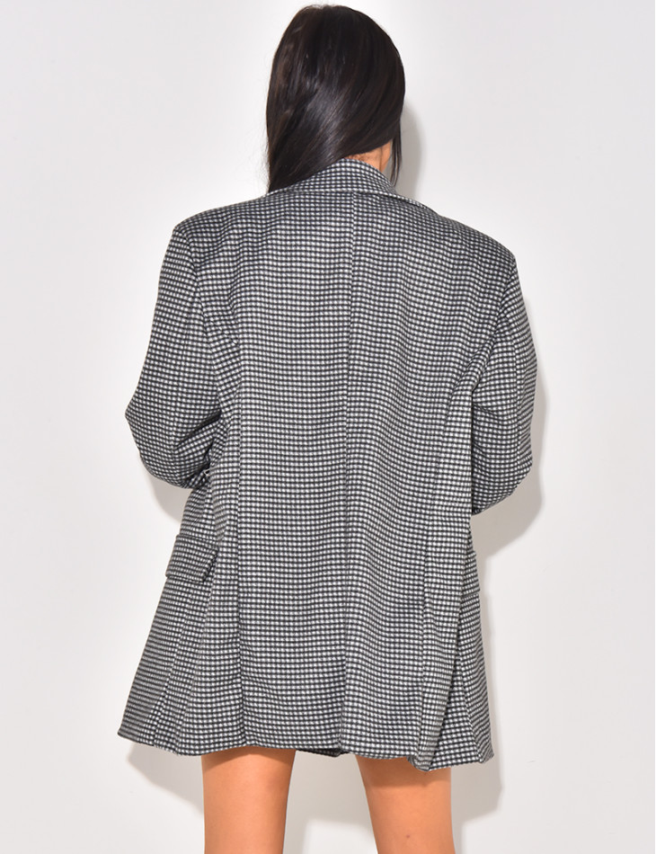 Oversized checked suit jacket