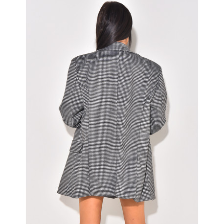 Oversized checked suit jacket