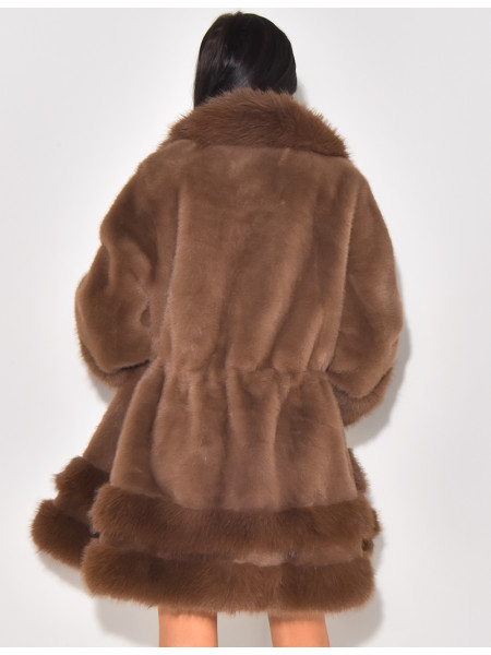 Lockerer Mantel mit Premium-Fake Fur