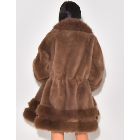 Lockerer Mantel mit Premium-Fake Fur