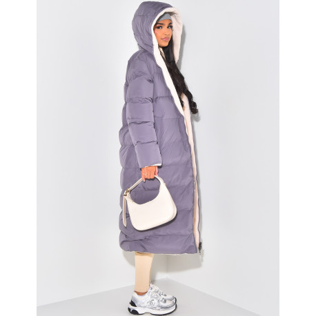 Lange, wendbare, gesteppte Daunenjacke