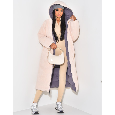 Lange, wendbare, gesteppte Daunenjacke