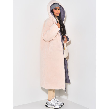 Lange, wendbare, gesteppte Daunenjacke