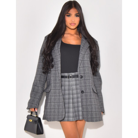 Oversized checked suit jacket