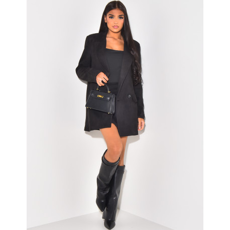 Suede blazer jacket