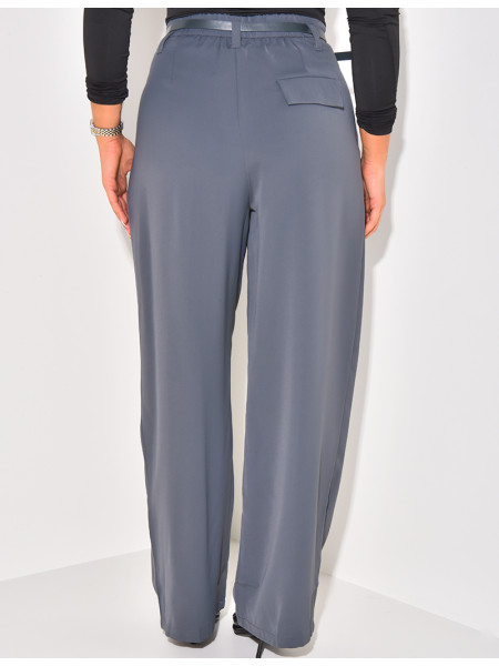 Pantalon de tailleur à pinces à ceinture