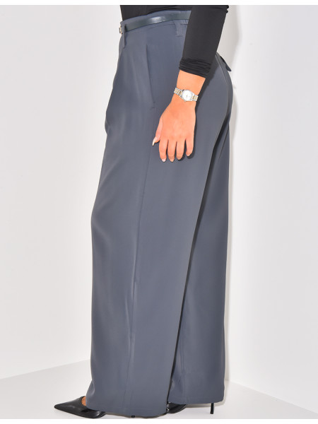 Pantalon de tailleur à pinces à ceinture