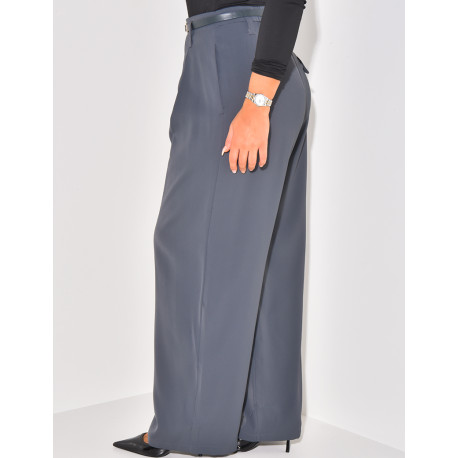 Pantalon de tailleur à pinces à ceinture