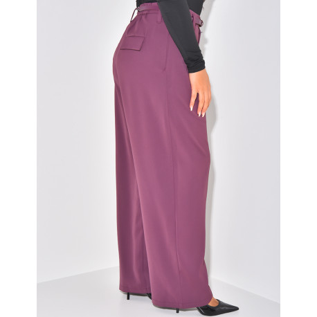 Pantalon de tailleur à pinces à ceinture