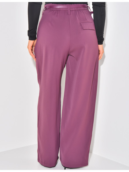 Pantalon de tailleur à pinces à ceinture