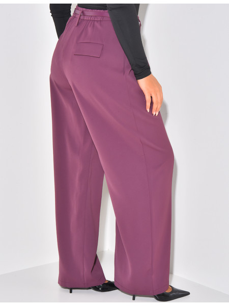 Pantalon de tailleur à pinces à ceinture