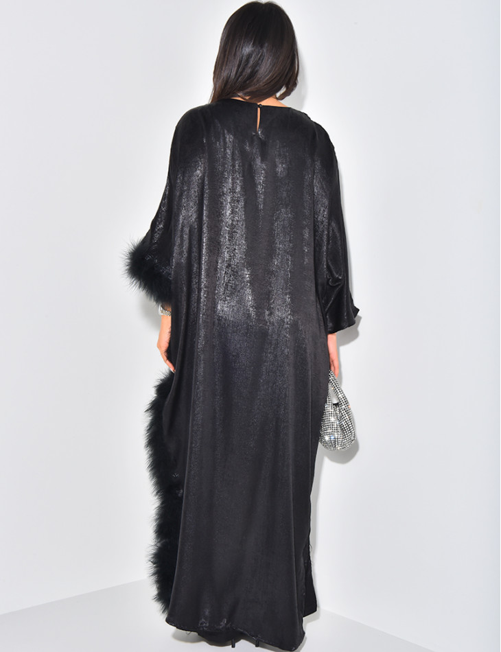 Metallic feathered pant and tunic set