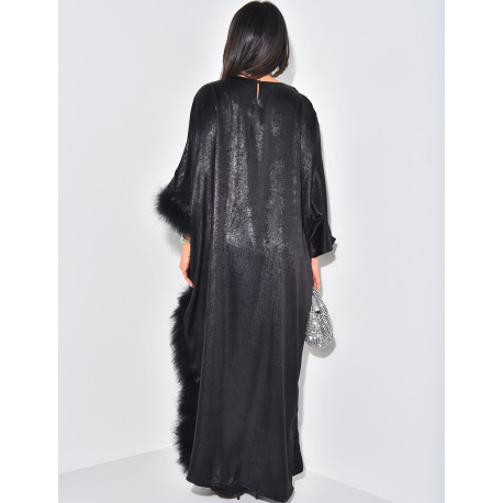 Metallic feathered pant and tunic set