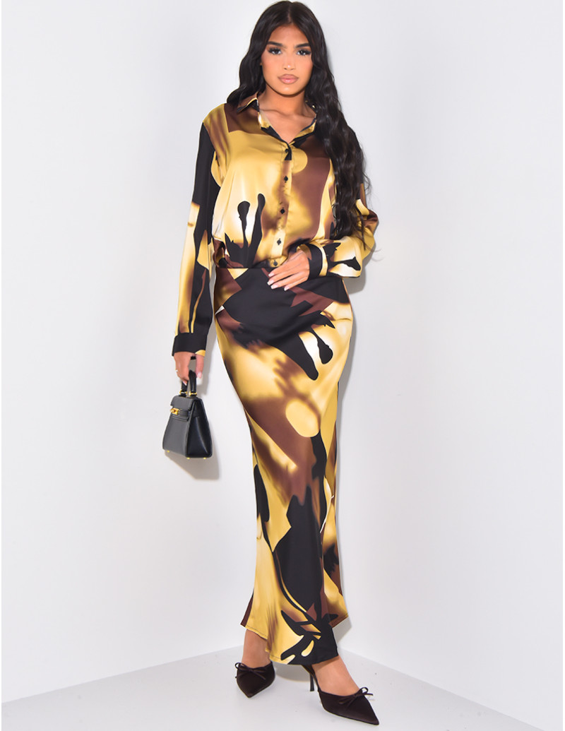 Set aus Rock und bedrucktem...