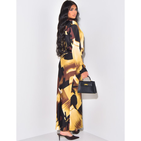 Set aus Rock und bedrucktem Hemd