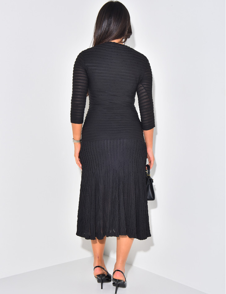 Robe longue texturée à boutons officiers