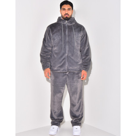 Ensemble pantalon et gilet à capuche doux