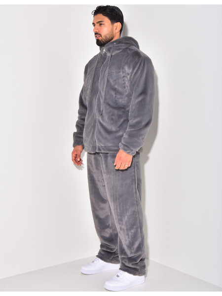 Ensemble pantalon et gilet à capuche doux