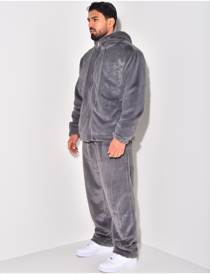 Ensemble pantalon et gilet à capuche doux