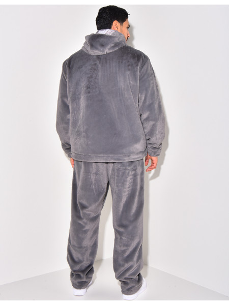 Ensemble pantalon et gilet à capuche doux