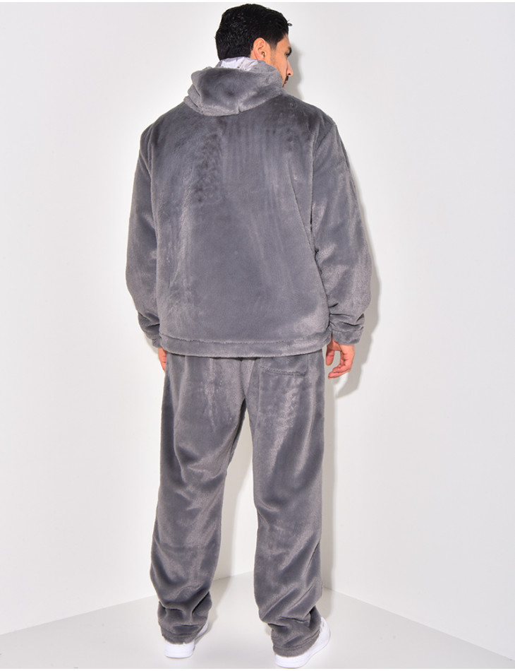 Ensemble pantalon et gilet à capuche doux