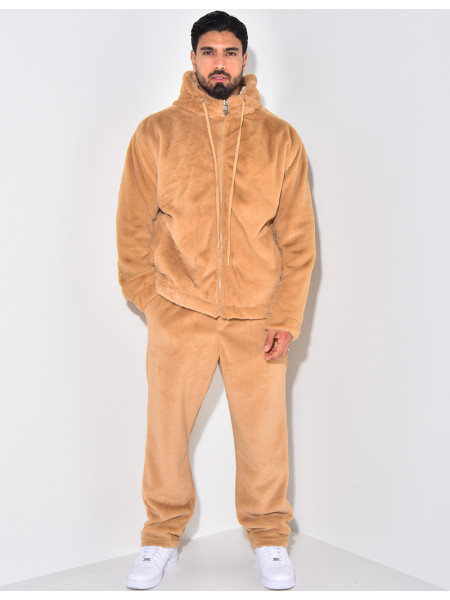 Ensemble pantalon et gilet à capuche doux