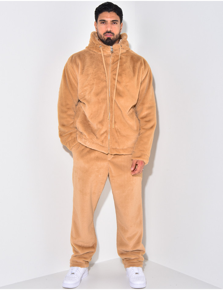 Ensemble pantalon et gilet à capuche doux