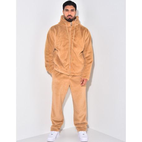 Ensemble pantalon et gilet à capuche doux