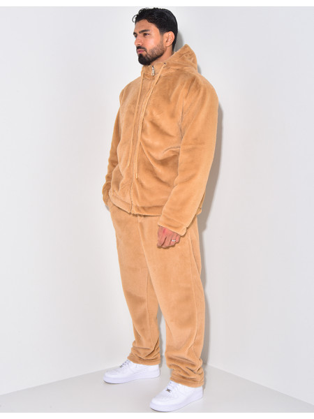 Ensemble pantalon et gilet à capuche doux