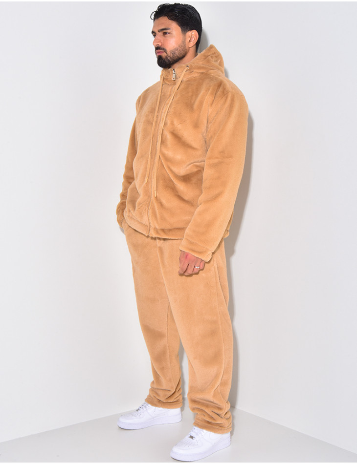 Ensemble pantalon et gilet à capuche doux