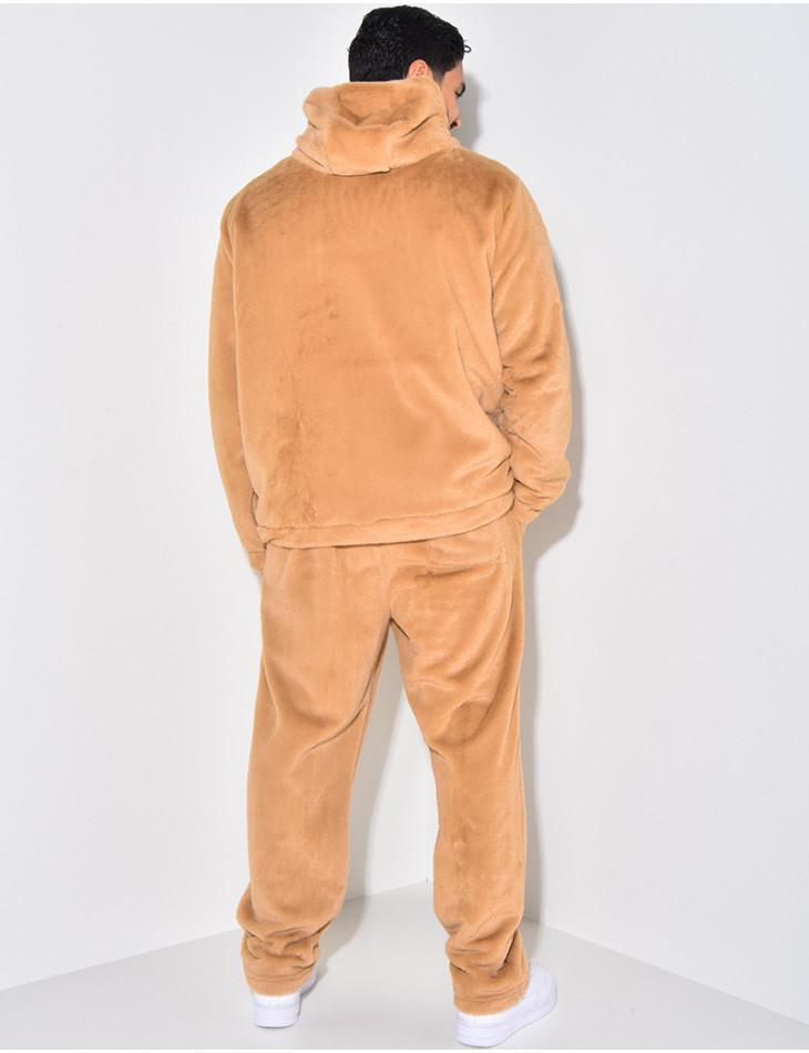 Ensemble pantalon et gilet à capuche doux