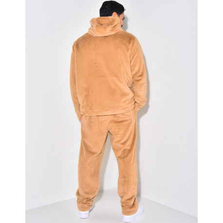 Ensemble pantalon et gilet à capuche doux