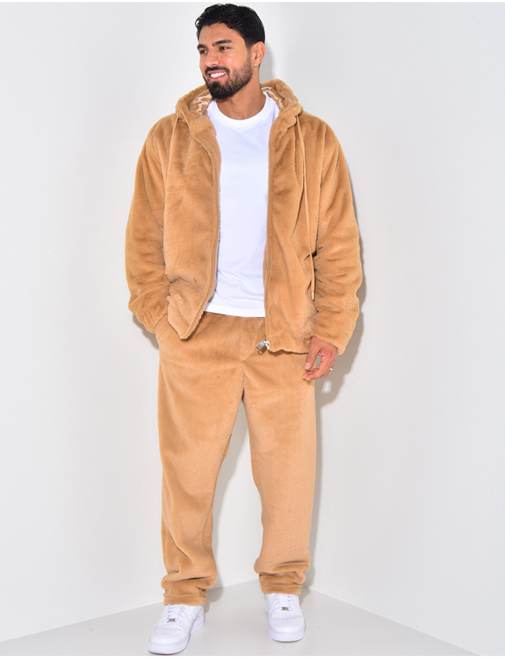 Ensemble pantalon et gilet à capuche doux