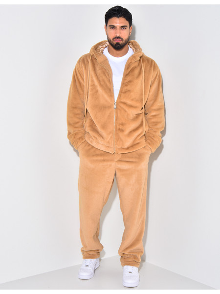 Ensemble pantalon et gilet à capuche doux