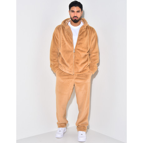 Ensemble pantalon et gilet à capuche doux