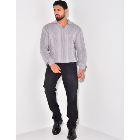 Pullover mit Polokragen