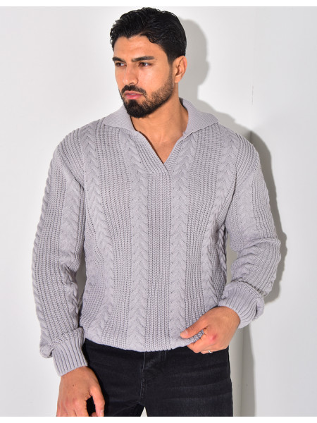 Pullover mit Polokragen