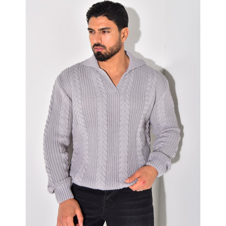 Pullover mit Polokragen