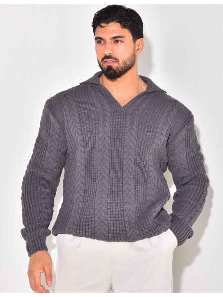 Pullover mit Polokragen