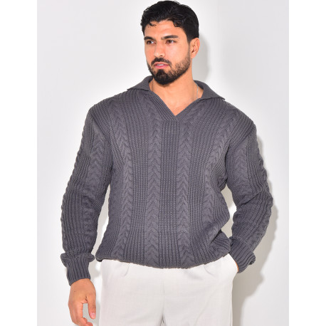 Pullover mit Polokragen