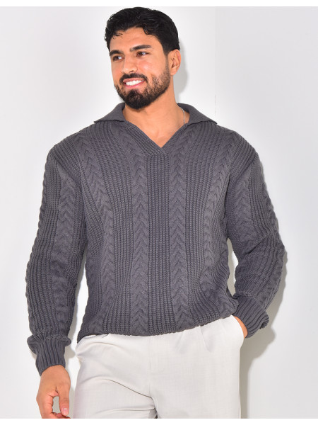 Pullover mit Polokragen