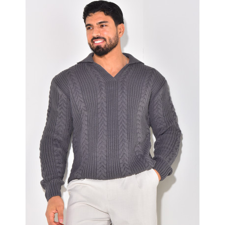 Pullover mit Polokragen