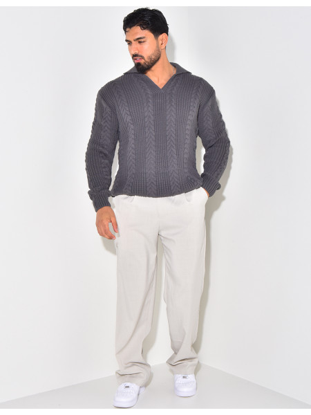 Pullover mit Polokragen
